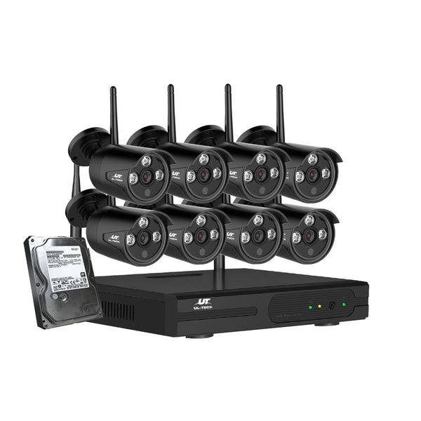 UL-tech Wireless CCTV Home Security Camera System WIFI Outdoor 8CH 3MP NVR 4TB Tristar Online
