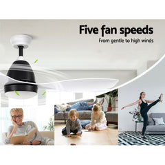 Devanti Ceiling Fan Light Remote Control Ceiling Fans White 48'' 3 Blades Tristar Online