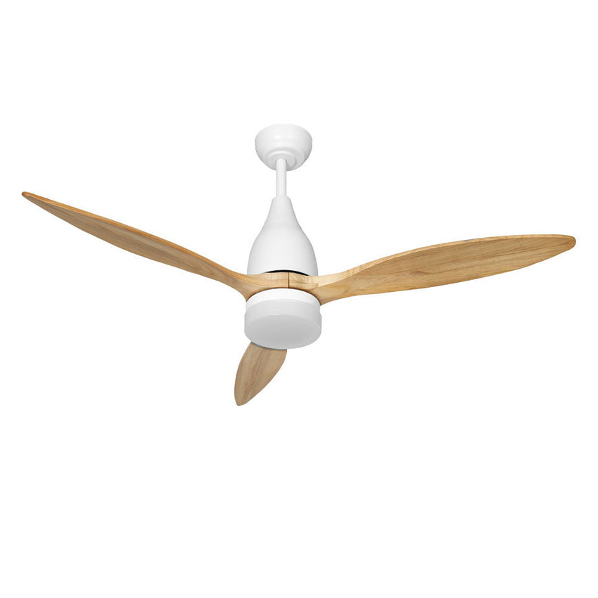 Devanti 52'' Ceiling Fan LED Light Remote Control Wooden Blades Timer 1300mm Tristar Online