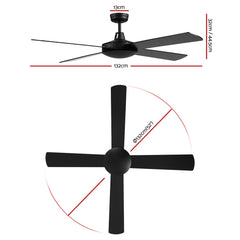 Devanti 52'' Ceiling Fan w/Remote - Black Tristar Online