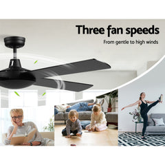 Devanti 52'' Ceiling Fan w/Remote - Black Tristar Online