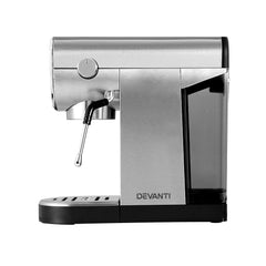 Devanti Coffee Machine Espresso Maker 20 Bar Milk Frother Cappuccino Latte Cafe Tristar Online