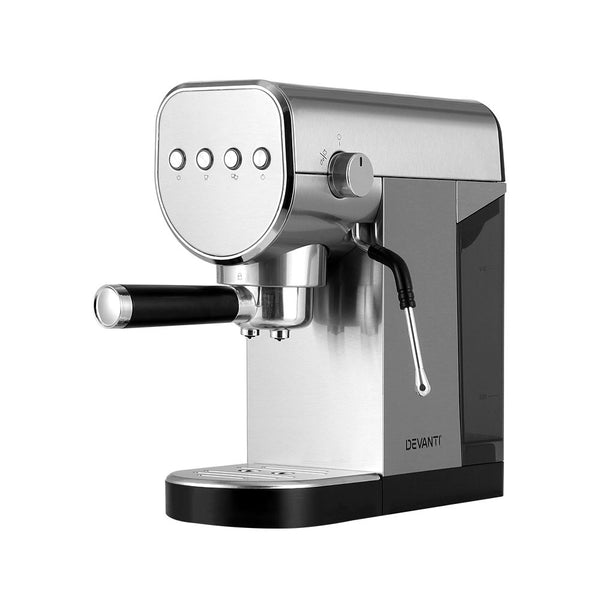 Devanti Coffee Machine Espresso Maker 20 Bar Milk Frother Cappuccino Latte Cafe Tristar Online