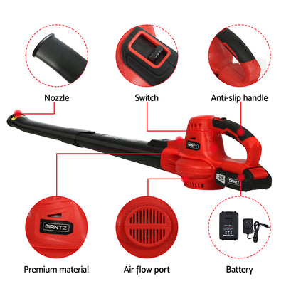 Giantz 20V Cordless Leaf Blower Garden Lithium Electric Battery Nozzles 2-Speed Tristar Online