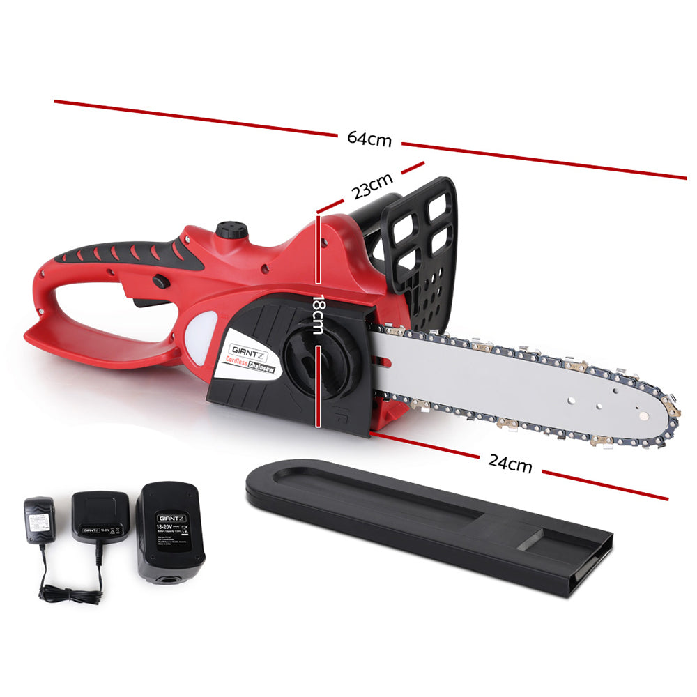 Giantz 20V Cordless Chainsaw - Black and Red Tristar Online