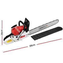 Giantz 62cc Petrol Commercial Chainsaw 22" Bar E-Start Tree Chain Saw 5.2HP Tristar Online