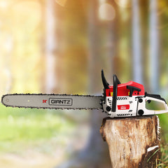 Giantz 62cc Chainsaw Petrol Commercial 24" Bar E-Start Tree Chain Saw 5.2HP Tristar Online