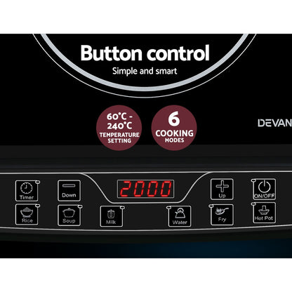 Devanti Electric Induction Cooktop Portable Cook Top Ceramic Kitchen Hot Plate Tristar Online