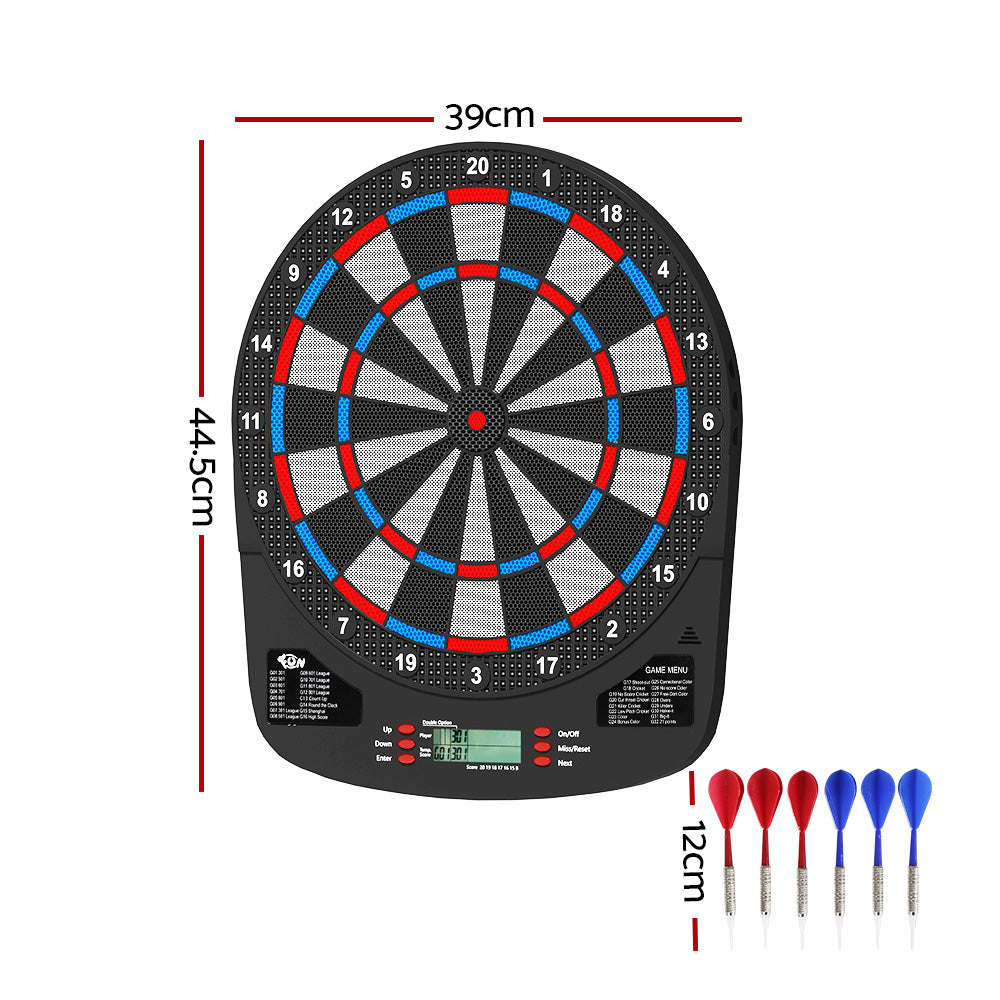 13.5" Dartboard Dart Board with Soft Tip Darts Electronic Scorer 32 Games Tristar Online