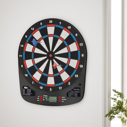 13.5" Dartboard Dart Board with Soft Tip Darts Electronic Scorer 32 Games Tristar Online