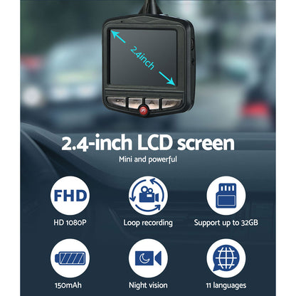 UL-tech Mini Car Dash Camera 1080P 2.4" LCD Video DVR Recorder Camera Front Cam Tristar Online