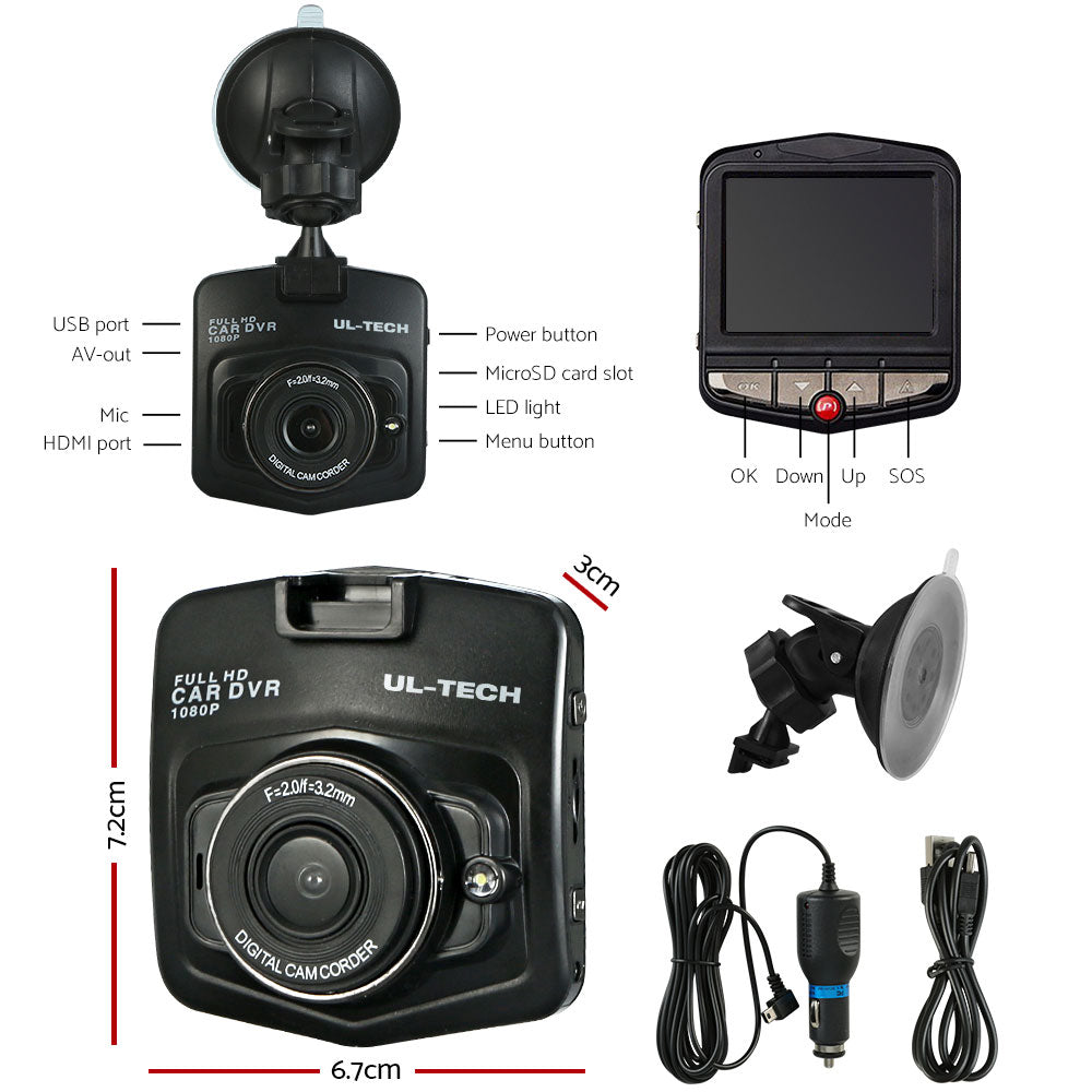 UL-tech Mini Car Dash Camera 1080P 2.4" LCD Video DVR Recorder Camera Front Cam Tristar Online