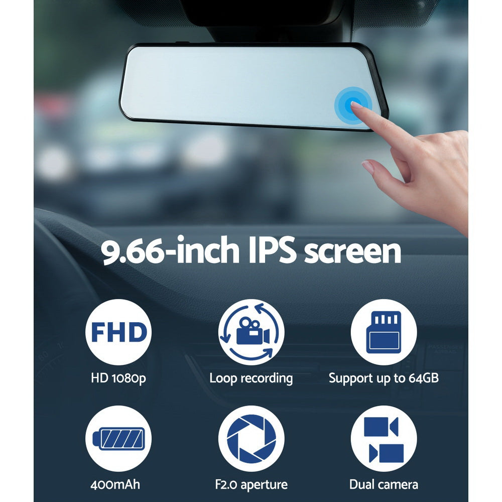UL-tech 1080P Dash Camera 9.66" Front Rear View Tristar Online