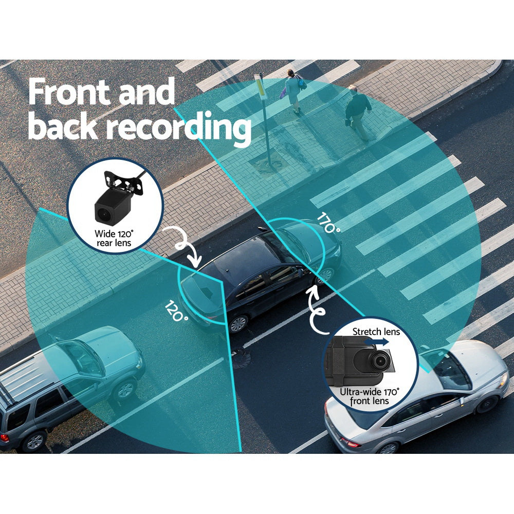 UL-tech 1080P Dash Camera 9.66" Front Rear View Tristar Online