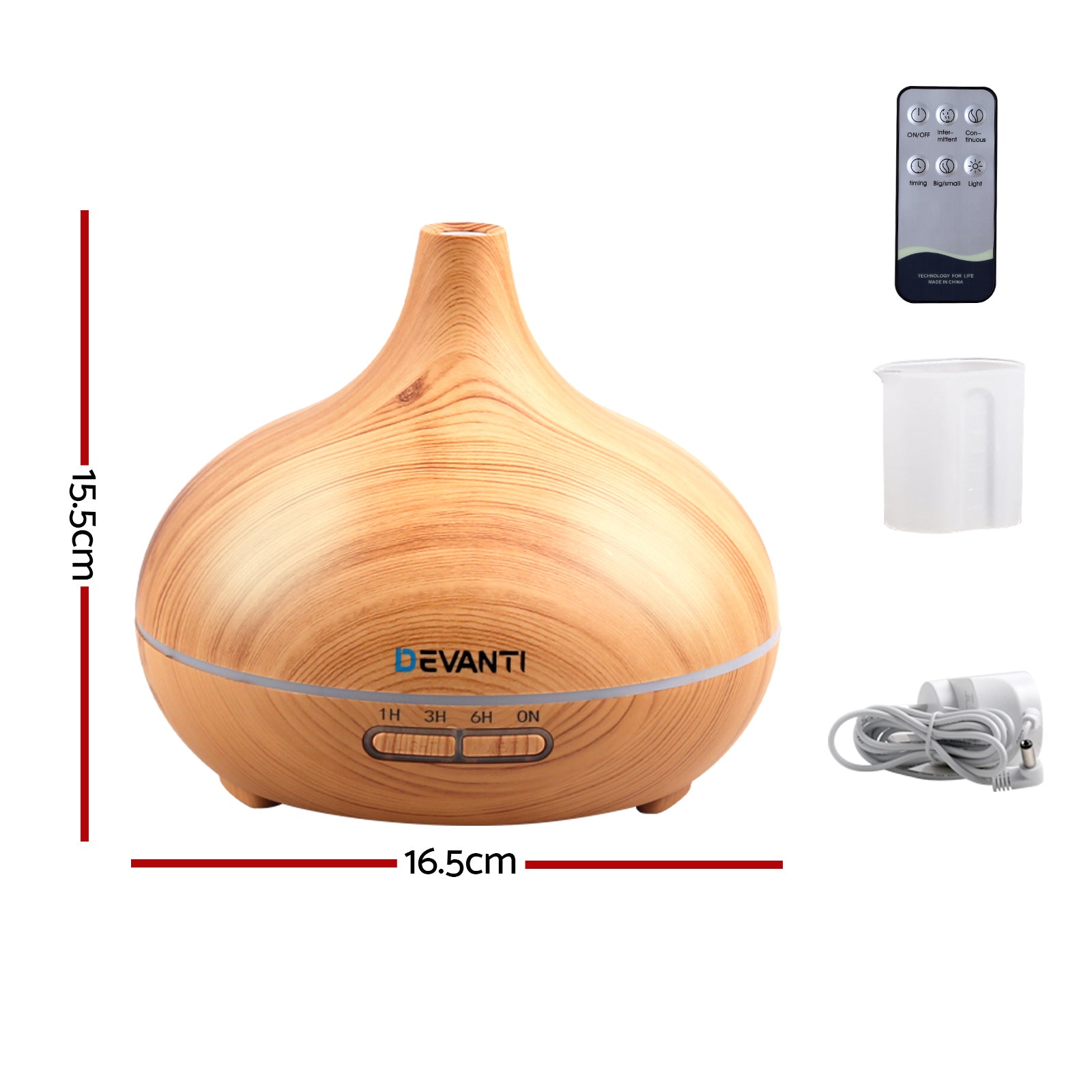 Devanti 300ml 4 in 1 Aroma Diffuser - Light Wood Tristar Online