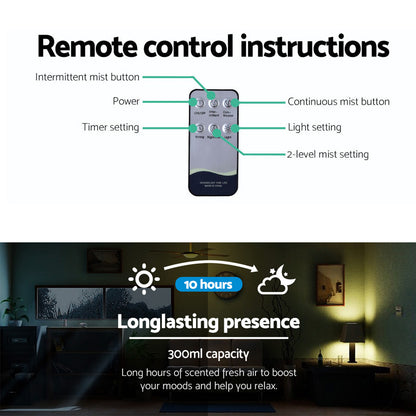 Devanti 300ml 4 in 1 Aroma Diffuser - Light Wood Tristar Online