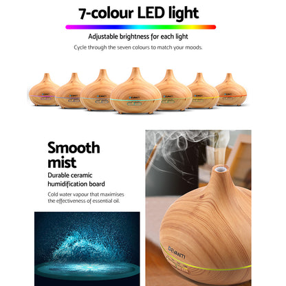 Devanti 300ml 4 in 1 Aroma Diffuser - Light Wood Tristar Online
