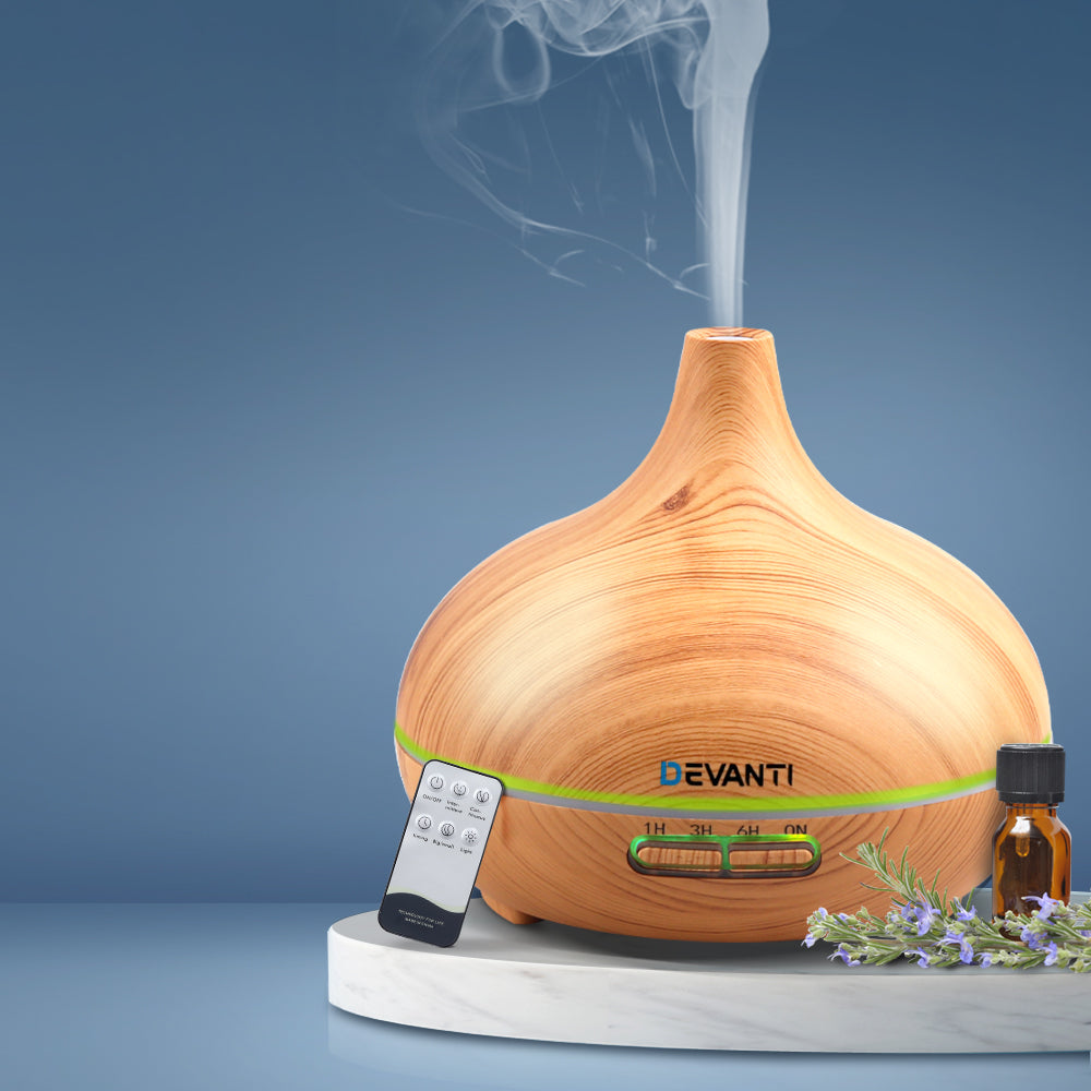 Devanti 300ml 4 in 1 Aroma Diffuser - Light Wood Tristar Online