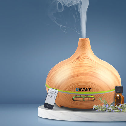 Devanti 300ml 4 in 1 Aroma Diffuser - Light Wood Tristar Online