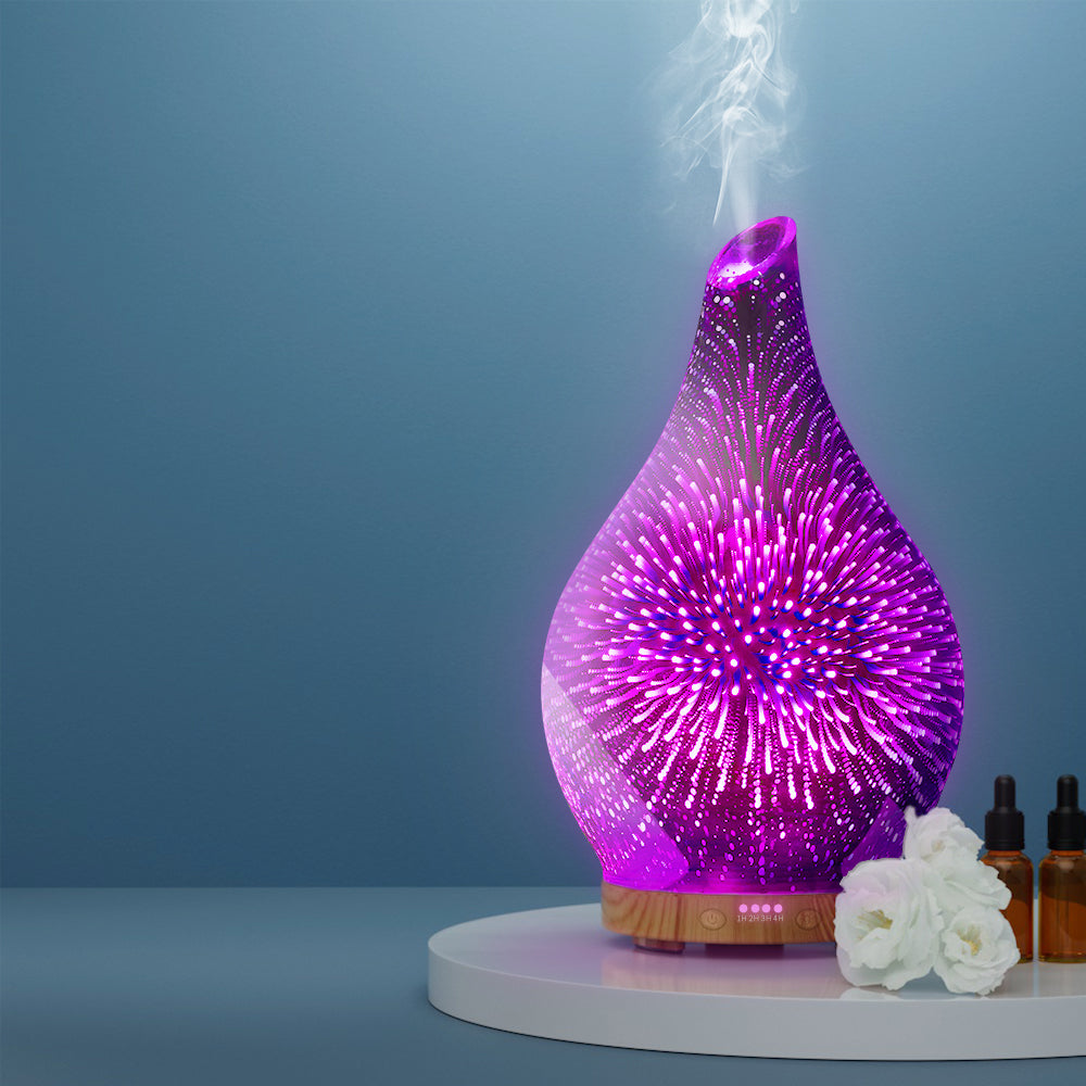 Devanti Aroma Diffuser Aromatherapy 3D LED Essential Oils Firework Humidifier Tristar Online