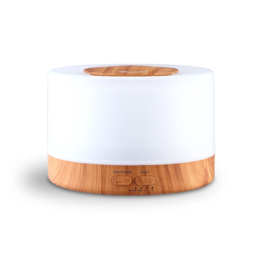 DEVANTI Aroma Diffuser Aromatherapy LED Night Light Air Humidifier Purifier Round Light Wood Grain 500ml Remote Control Tristar Online