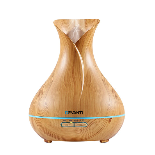 Devanti 400ml 4 in 1 Aroma Diffuser remote control - Light Wood Tristar Online
