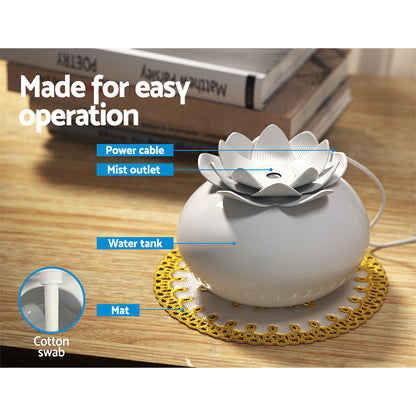 Devanti Aromatherapy Diffuser Aroma Ceramic Essential Oils Air Humidifier Lotus Tristar Online
