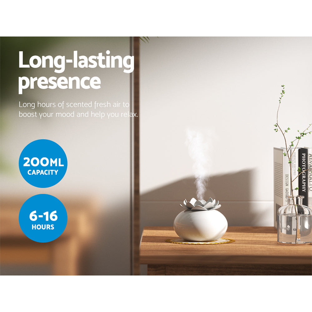 Devanti Aromatherapy Diffuser Aroma Ceramic Essential Oils Air Humidifier Lotus Tristar Online