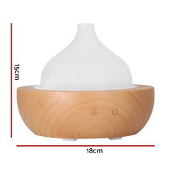 Devanti Aroma Aromatherapy Diffuser LED Oil Ultrasonic Air Humidifier Glass Wood Tristar Online