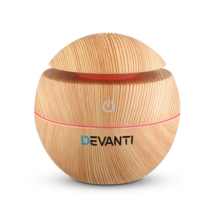 Devanti Aromatherapy Diffuser Aroma Essential Oils Air Humidifier LED Light 130ml Tristar Online