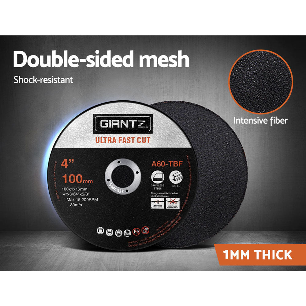 Giantz 100-Piece Cutting Discs 4" 100mm Angle Grinder Thin Cut Off Wheel Metal Tristar Online