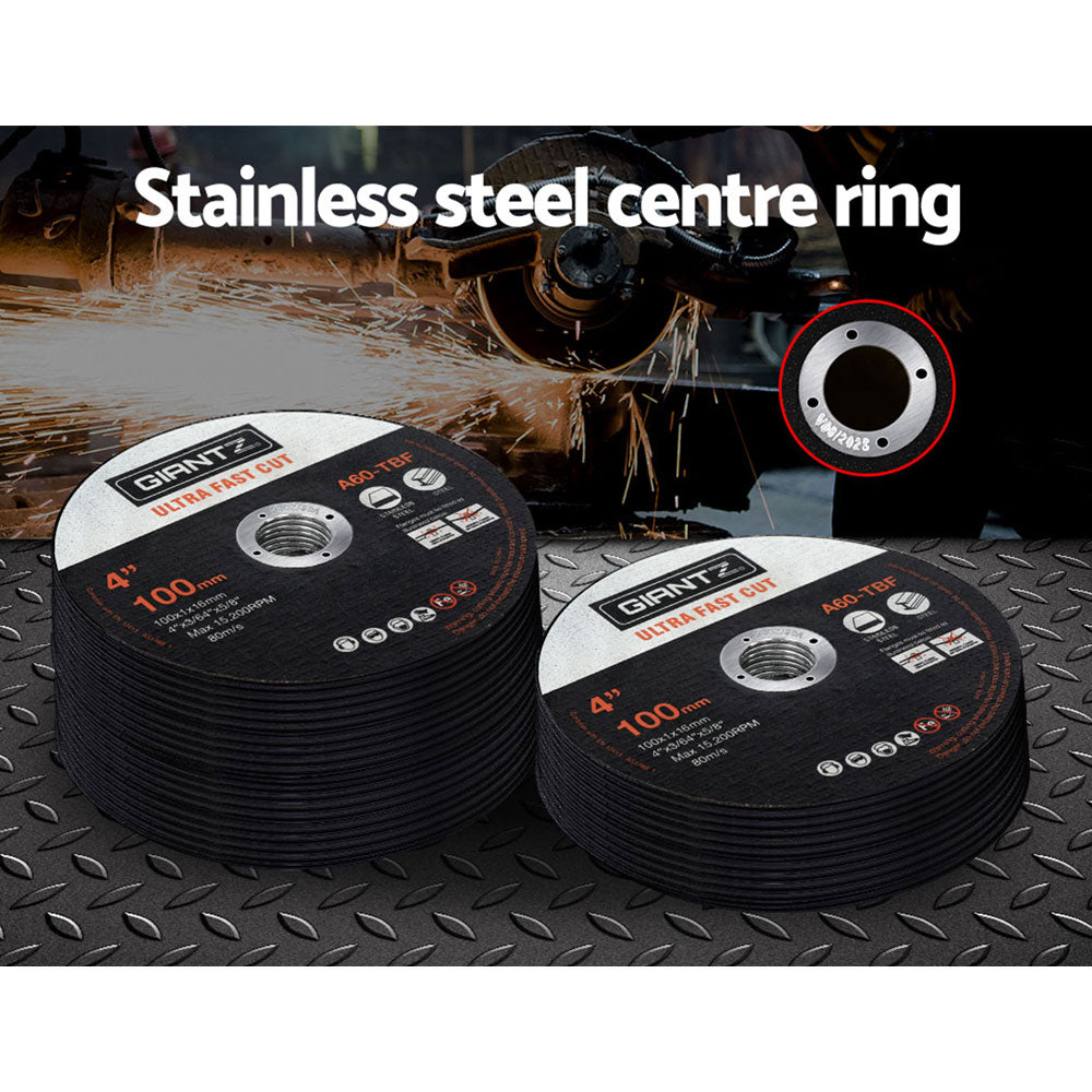 Giantz 200-Piece Cutting Discs 4" 100mm Angle Grinder Thin Cut Off Wheel Metal Tristar Online