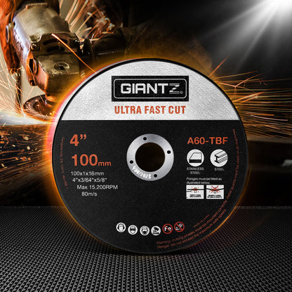 Giantz 200-Piece Cutting Discs 4" 100mm Angle Grinder Thin Cut Off Wheel Metal Tristar Online