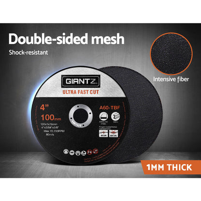 Giantz 50-Piece Cutting Discs 4" 100mm Angle Grinder Thin Cut Off Wheel Metal Tristar Online