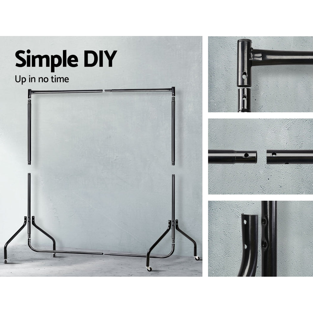 Artiss 6FT Clothes Racks Metal Garment Display Rolling Rail Hanger Airer Stand Portable Tristar Online