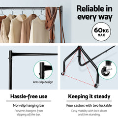 Artiss Clothes Racks Metal Coat Hanger Stand x2 Tristar Online