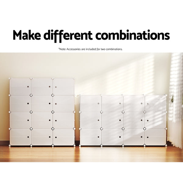 Artiss DIY Shoe Box Shoe Cabinet White Storage Cube Portable Organiser Stand Tristar Online