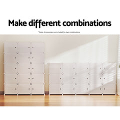 Artiss Shoe Cabinet DIY Shoe Box White Cube Portable Organiser Storage Stand Tristar Online