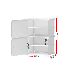 Artiss Shoe Cabinet DIY Shoe Box White Storage Cube Portable Organiser Stand Tristar Online