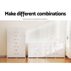 Artiss Shoe Cabinet DIY Storage Cube Shoe Box White Portable Organiser Stand Tristar Online