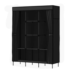 Artiss Large Portable Clothes Closet Wardrobe with Shelf Black Tristar Online