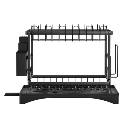 Cefito Dish Rack Expandable Drying Drainer Cutlery Holder Tray Kitchen 2 Tiers Tristar Online