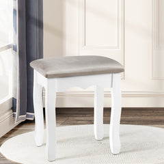 Artiss Dressing Table Stool Makeup Chair Bedroom Vanity Velvet Fabric Grey Tristar Online