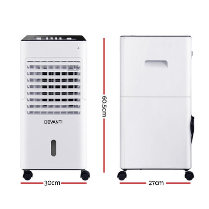 Devanti Evaporative Air Cooler Conditioner Portable 6L Cooling Fan Humidifier Tristar Online