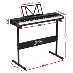 Alpha 61 Keys Electronic Piano Keyboard Digital Electric w/ Stand Touch Sensitive Tristar Online