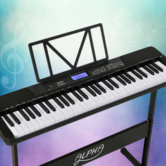 Alpha 61 Keys Electronic Piano Keyboard Digital Electric w/ Stand Touch Sensitive Tristar Online