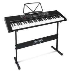 Alpha 61 Keys Electronic Piano Keyboard LED Electric w/Holder Music Stand USB Port Tristar Online