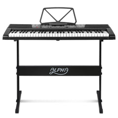 Alpha 61 Keys Electronic Piano Keyboard LED Electric w/Holder Music Stand USB Port Tristar Online