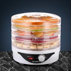 Devanti 5 Trays Food Dehydrator Fruit Dehydrators Pet Beef Jerky Dryer White Tristar Online