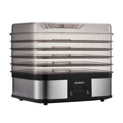 Devanti Food Dehydrator with 5 Trays - Silver Tristar Online